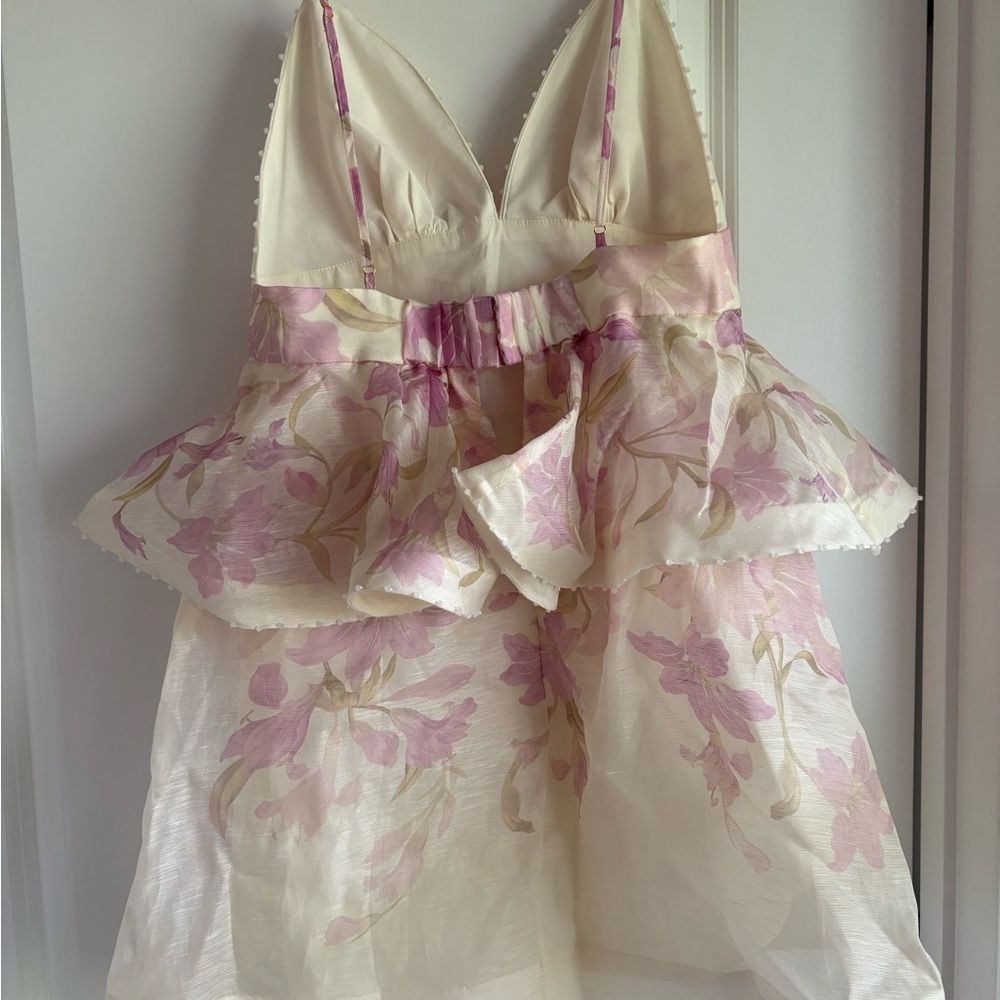 Zimmermann Pink and White Plunge Sundress - Picture 7 of 10